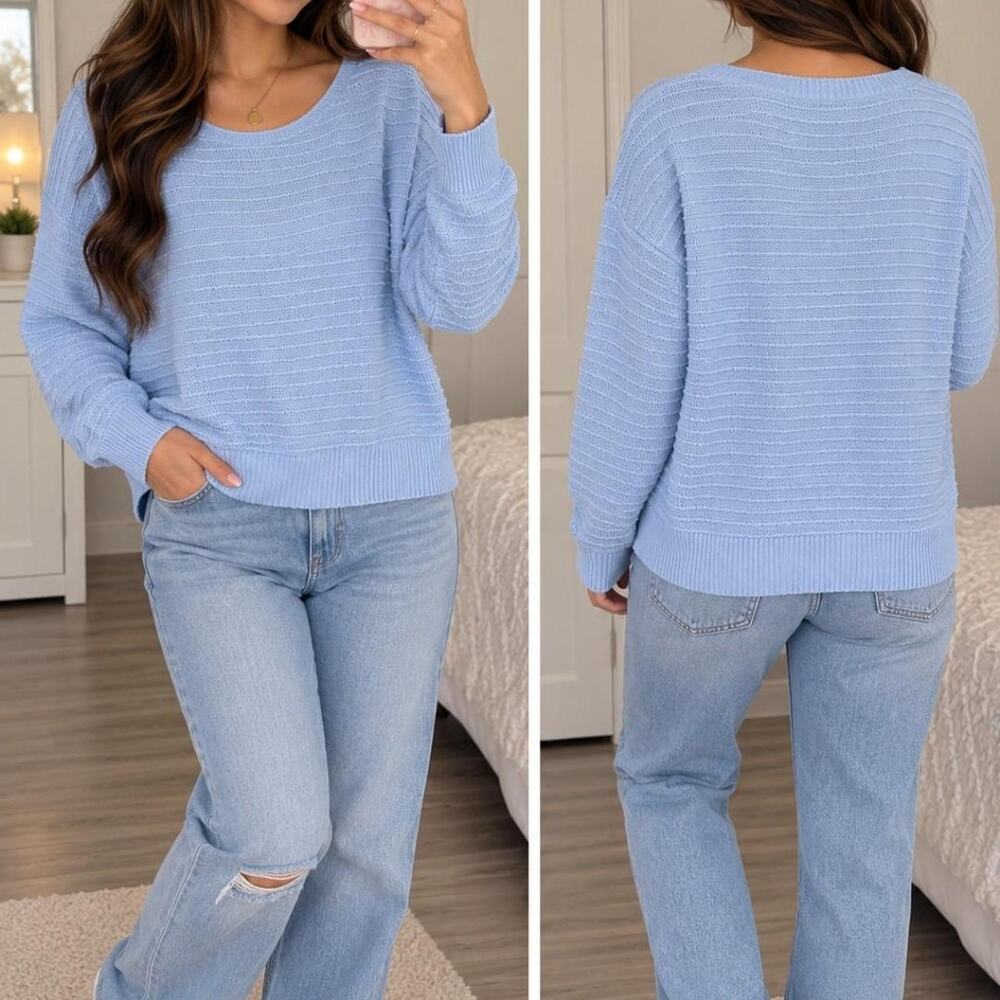 Dokotoo light blue textured knit